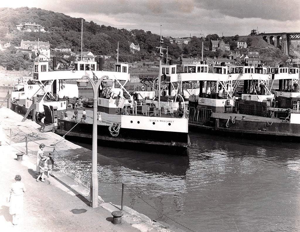 All four ferries, berthed at North Queensferry